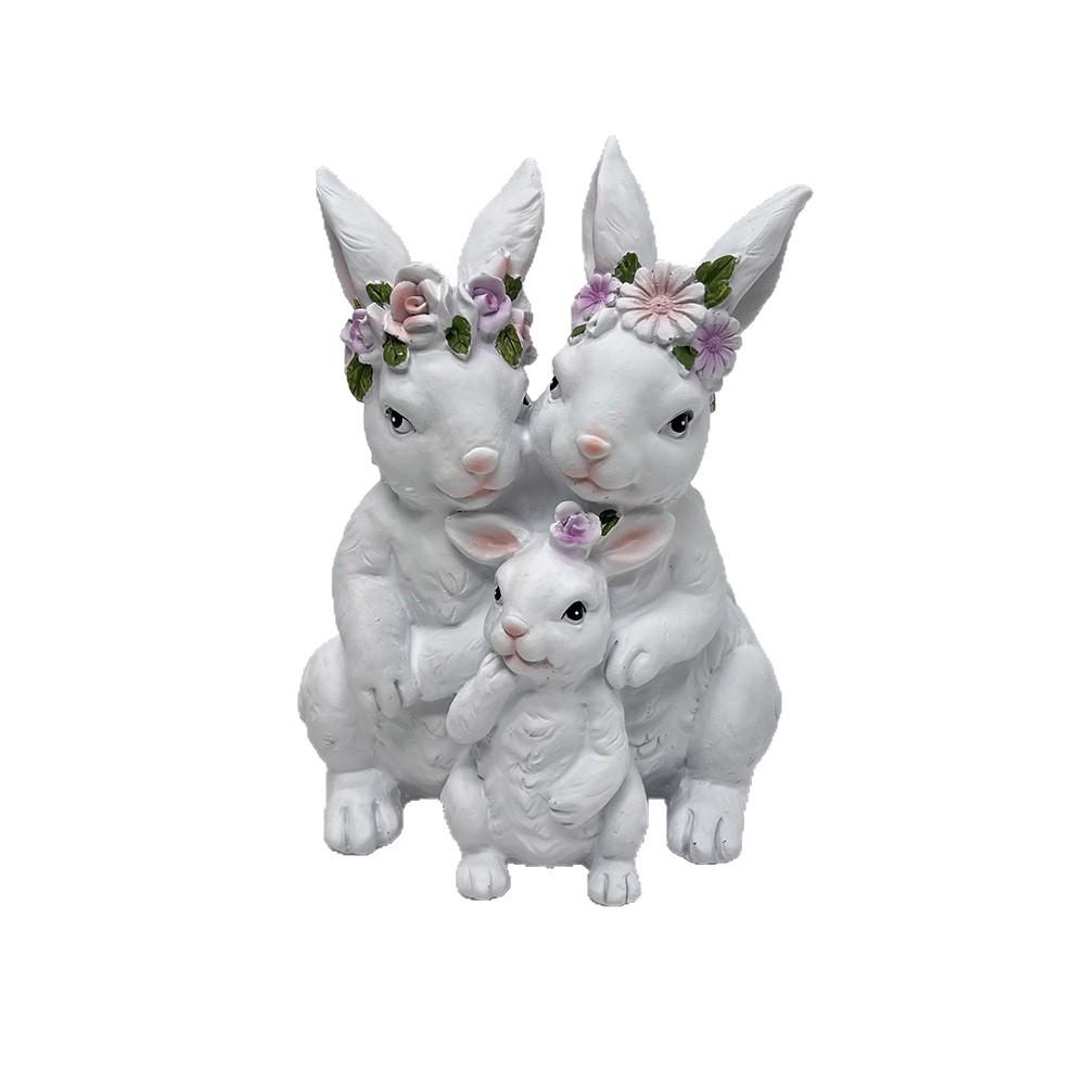 Resin Easter Bunny Figurines, Simple Leisure Cartoon Rabbit Statue, Festive Tabletop Decor for Home Living Room Garden Ornament.