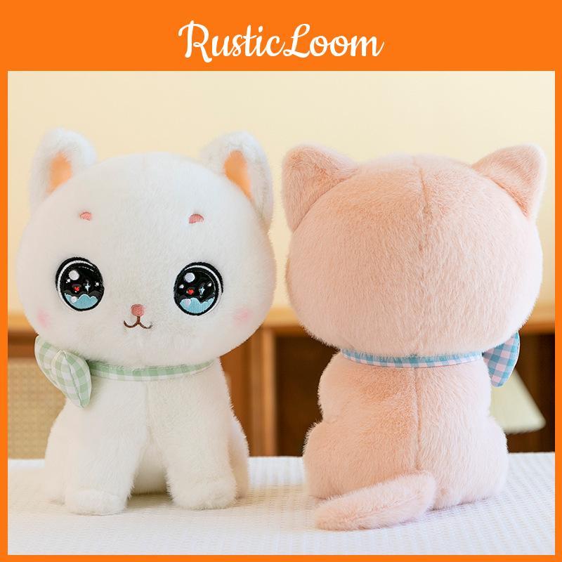 Plush Bowknot Cat Toy Cartoon Stuffed Animal Doll Room Decoration Gift Kids