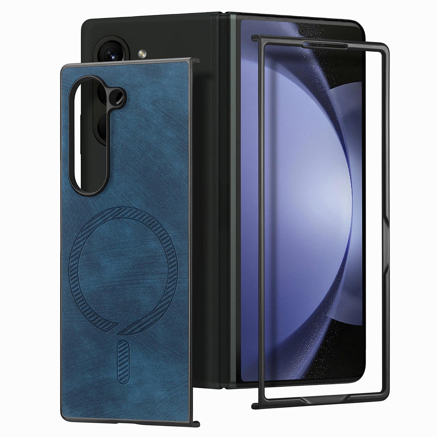 

For Samsung Galaxy Z Fold6 5G Magnetic Case Detachable PU+TPU Phone Cover Blue
