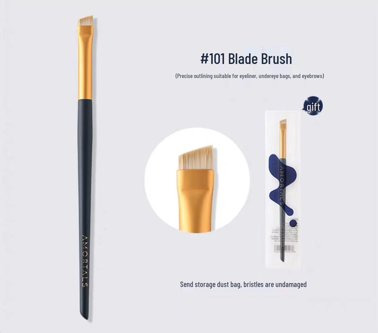 

ERMTAO Seamless Concealer & Blush Brush - Round Head for Dark Circles and Tear Troughs, Flat Head for Foundation.