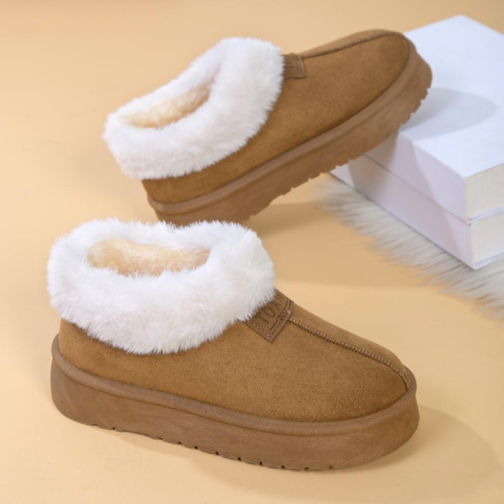 Large Size Winter New Snow Boots Women's Cotton Boots Casual Velvet Thermal Cotton Shoes Women