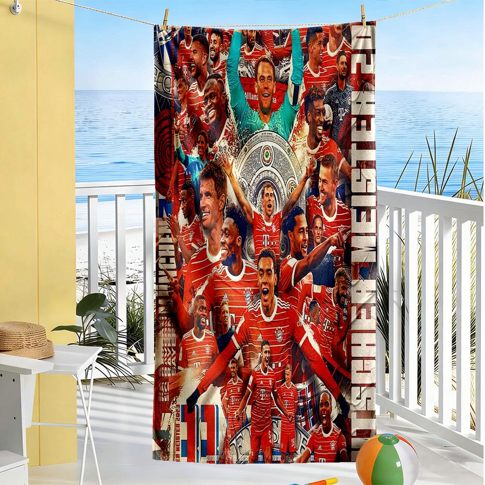 Bayern Munich Beach Towel Super Soft & Absorbent Comfortable Lightweight Suitable for Sports, Travel, Swimming, Yoga, Bathroom, Beach, And Pool