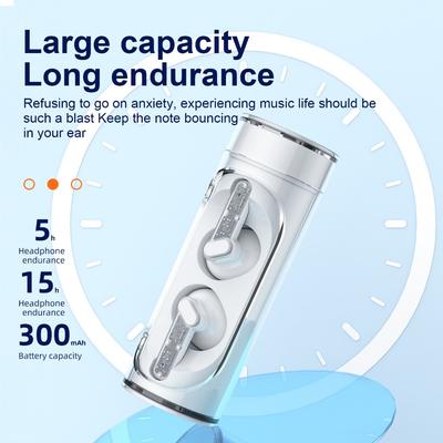 Neue transparente, drehbare Ohrhörer in Raumkapselform – kabelloses Bluetooth-Headset, wasserdicht und geräuschunterdrückend