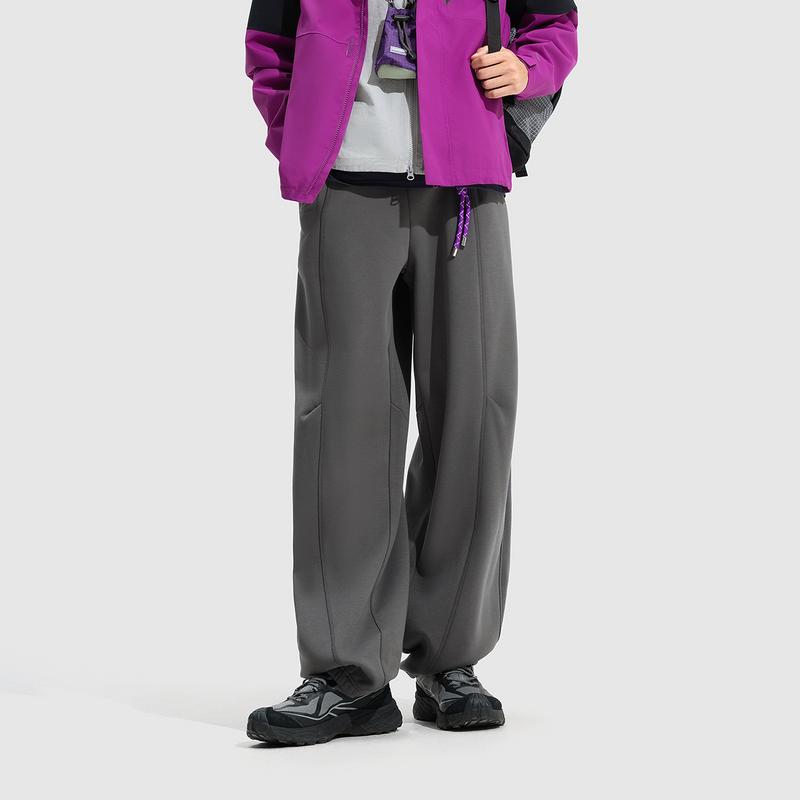 Li Ning CF Outdoor Tapered Waist Slim Fit Fleece Warm Anti-Static Loose Banana Pants Men pants AKLVB69-2
