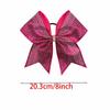 Rhinestone Rose Red Cheerleading-Schleife mit elastischem Haargummi und Glitzer-Akzent