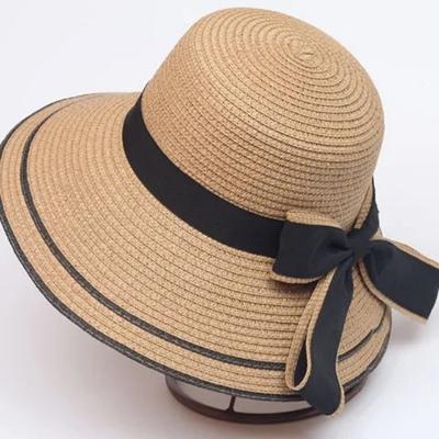 Flat Top Raffia Wide Brim Straw Hats Summer Sun Hats for Women with Leisure Beach Hats Lady