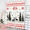 2pcs 2D flat printing Happy Christmas Scene Curtains Christmas Reindeer Snowflakes Trees_a Digital Printed Polyester Drapes