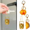 Prosperous Charm Pendant Keychain 2026 Golden Rubber Charm Keyring For Good Fortune Decoration And Daily Wear Use