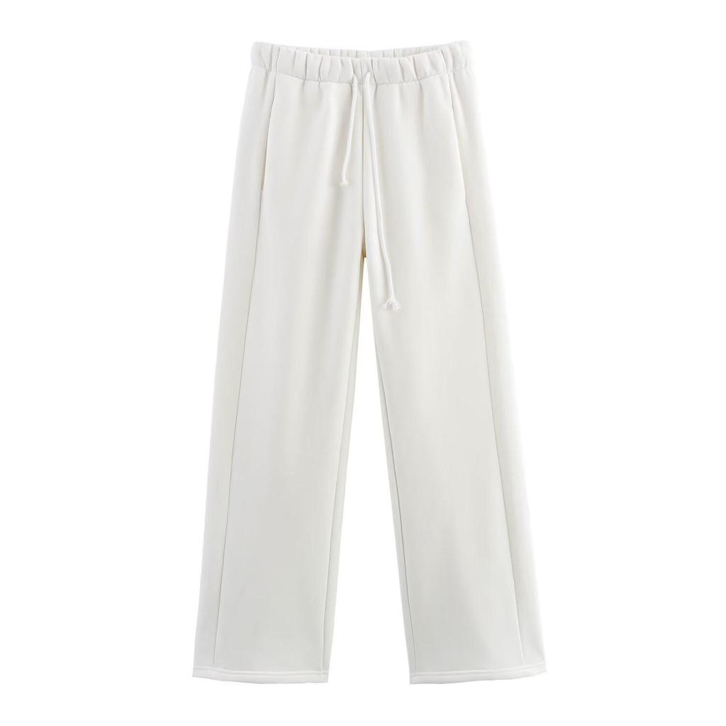 Women's European & American Style Striped Sweatshirt with Ribbon and Casual Long Pants - Spring 2025 Collection