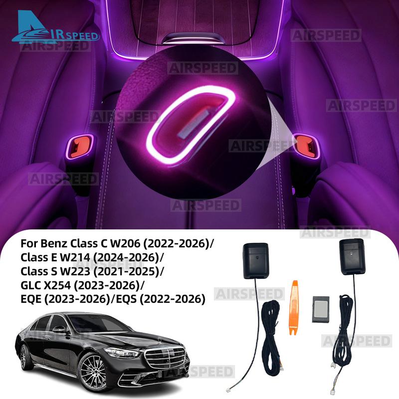 Car Seat Belt Control Remote Ambient Lamp For Mercedes Benz C E S Class W206 W214 W223 GLC X254 EQE EQS -2026 LED RGB Trim