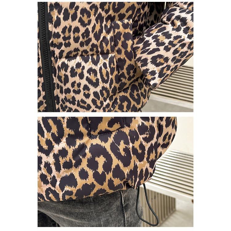 Make A Statement This Winter with Our Bold Leopard Print Loose-Fit Hooded Jacket for Women