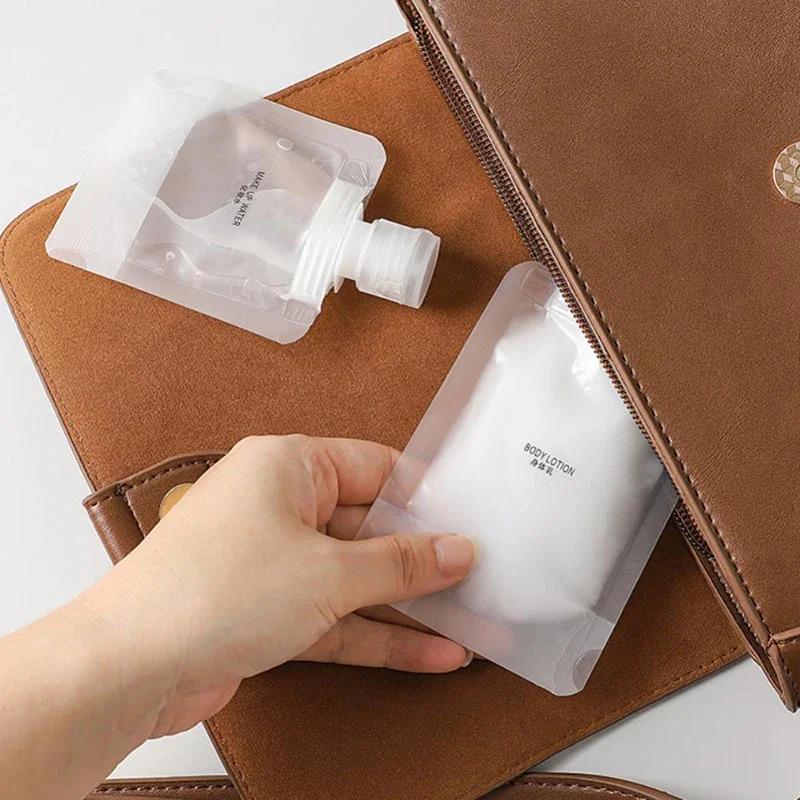 5pz Borsa Portatile da Viaggio per Imballaggio Liquidi per Trucco Busta con Beccuccio Autoportante Borsa Dispenser per Bagnoschiuma Organizer da Bagno Accessori da Viaggio