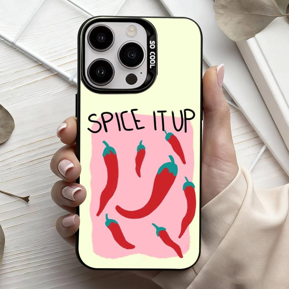 L-Love Red Chili  Phone Case For iPhone17,16,15,14,13,12,11 Plus,Pro Max Candy Silver Plated Inside Cover