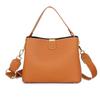Womens Genuine Leather Shoulder Bag Medium Size Water Bucket Style Crossbody Urban Minimalist Design