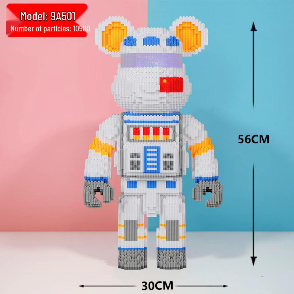 Girls' Compatible Lego: Violent Bear Building Block Series - Educational Micro-Block Interlocking Toys & Gifts