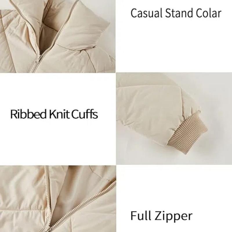 Women's Quilted Puffer Vest Sleeveless Lightweight Zip Up Jacket Winter Warm Coat Outerwear Short Puffer Jacket with High Collar