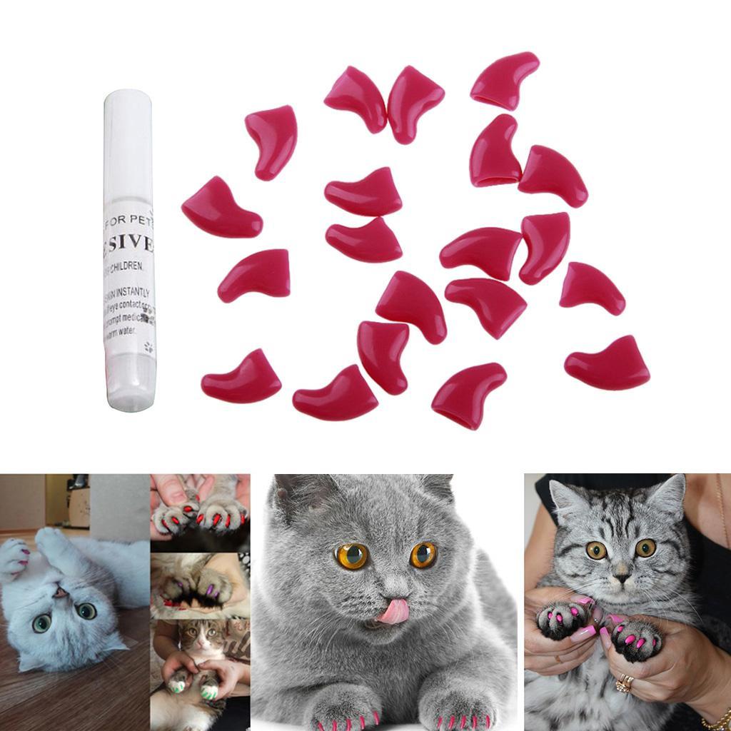 20Pcs Domestic Animal Sheath Pet Nail Covers Protect Small Nails