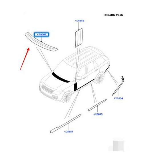 LR052722 Black Executive Bonnet Trim Panel for 2013 Land Rover Range Rover