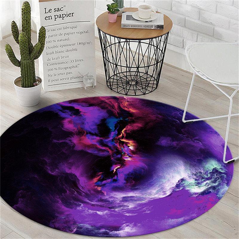 Children's Room Coffee Table Carpet Living Room Chair Cushion Non-slip Abstract Colorful Cloud Cushion Round Carpet