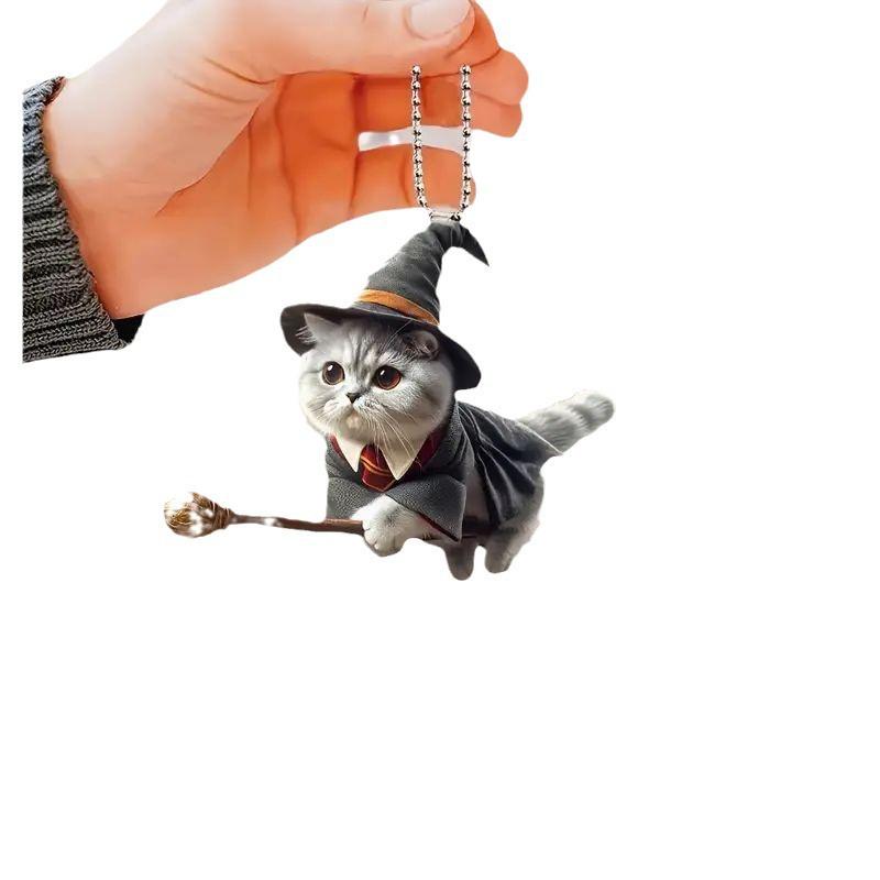Magic Cat Acrylic Car Pendant: Personalized Fun Festival Ornament