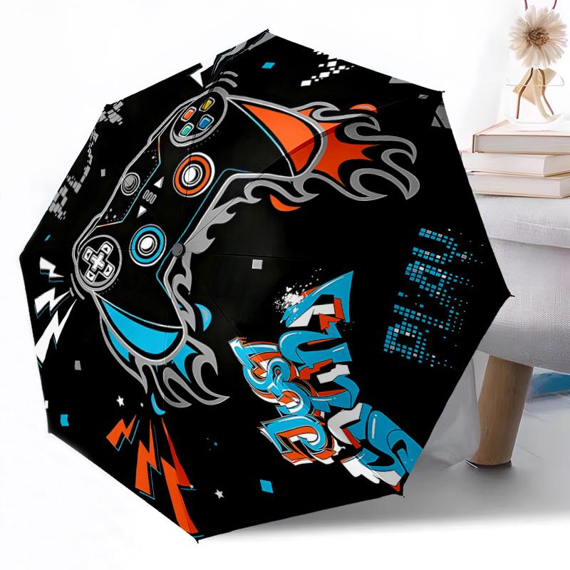 Gaming Player Zone Outdoor Automatic Umbrella Retractable Design with 8-Rib Durability Lightweight Perfect Gift for Friends Family