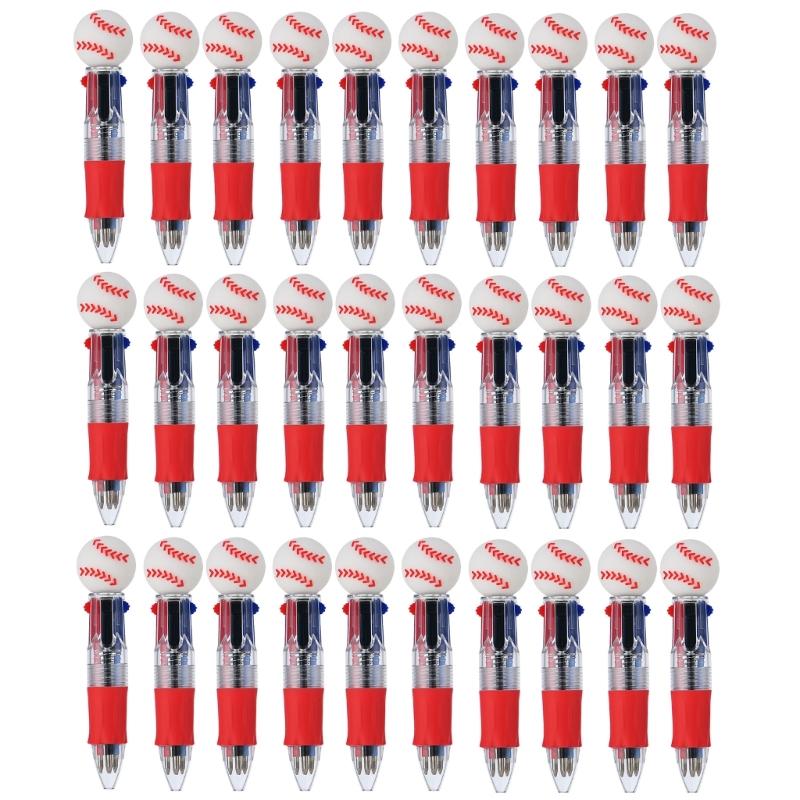 10/20/30Pcs 4-Color Cartoon Sports Ball Design Ballpoint Pen Set Classroom Prize For Students And Office Use