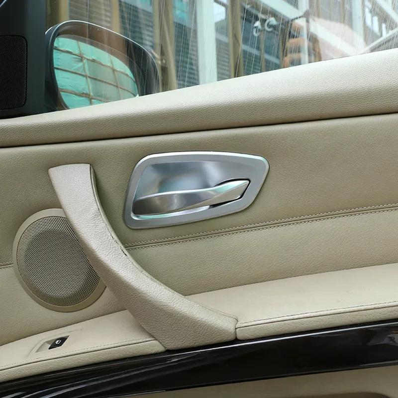 4Pcs Carbon Fiber Texture Interior Door Handle Bowl Trim Cover Fit for BMW E90 3 Series 2005 2006 2007 2008 2009 2010 2011 2012