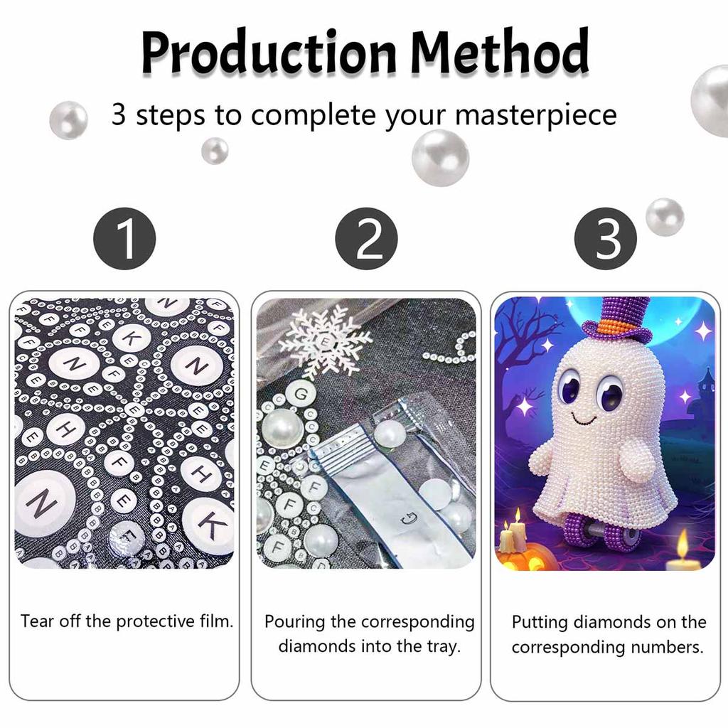 Halloween Pearl Painting Handmade Diy Art Pumpkin Pearl Home Decoration Painting