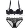 French Sexy Lace Underwear Female Rabbit Ears Soft Steel Ring Gathering Bra Cover Large Chest Small Large Size Bra Set
