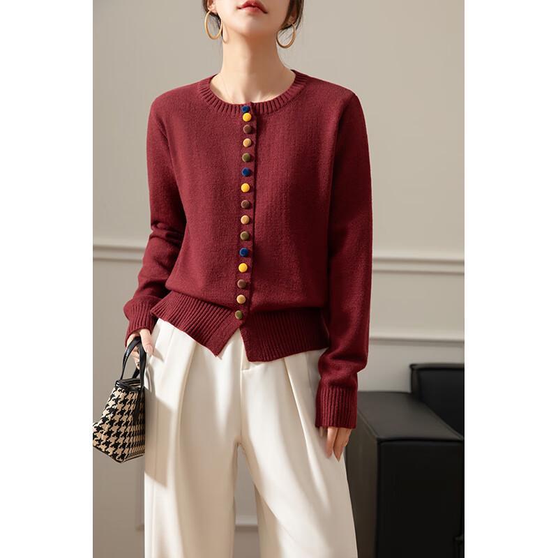 Lanzhi Women's Single-Breasted Knitted Cardigan Sweater MZL12