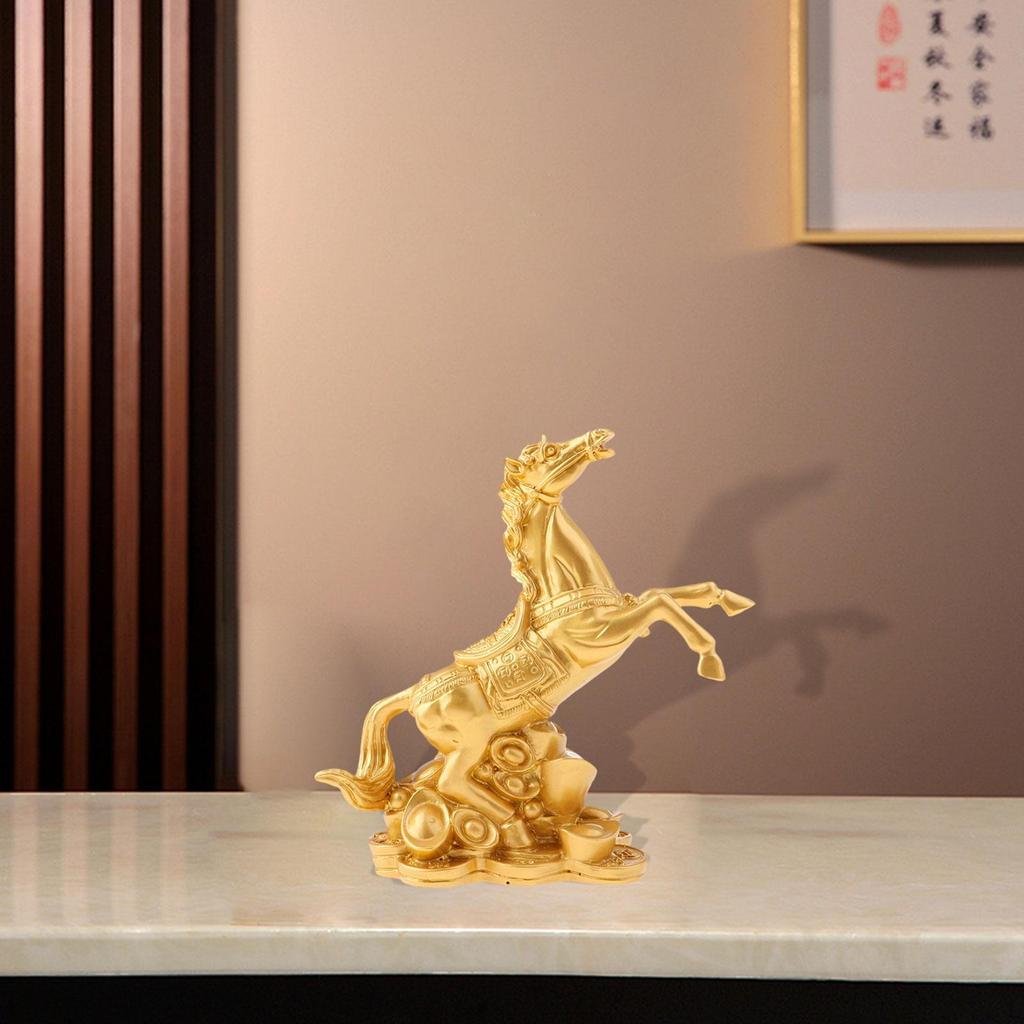 Horse Statue Animal Sculpture Collectible Tabletop Ornament Feng Shui Decor for Shelf Entrance
