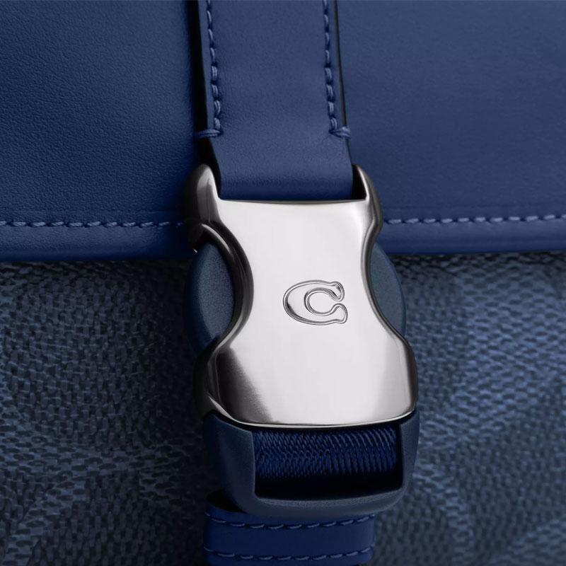 Coach Signature Canvas Mini Crossbody Bag with Buckle Closure & Adjustable Strap for Daily & Travel Use