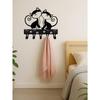 Gancio da Parete in Ferro Appendi Chiavi Design Gatti Neri Scaffale Portaoggetti per Decorazione Casa Regalo di Halloween Natale