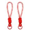 2Pcs Keychain Lanyard Two-Color Design Braided Rope Wrist Strap with Hanging Ring Keys Phone Bag Decor DIY Accessories