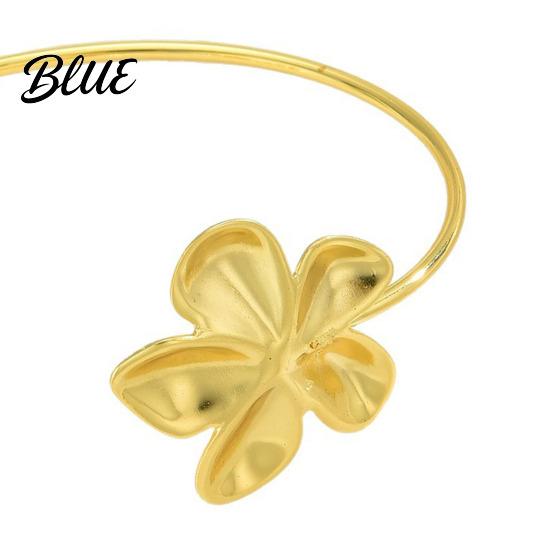 Long-lasting Alloy Cuff Bracelet Women Flower Adjustable Bangle Elegant Floral