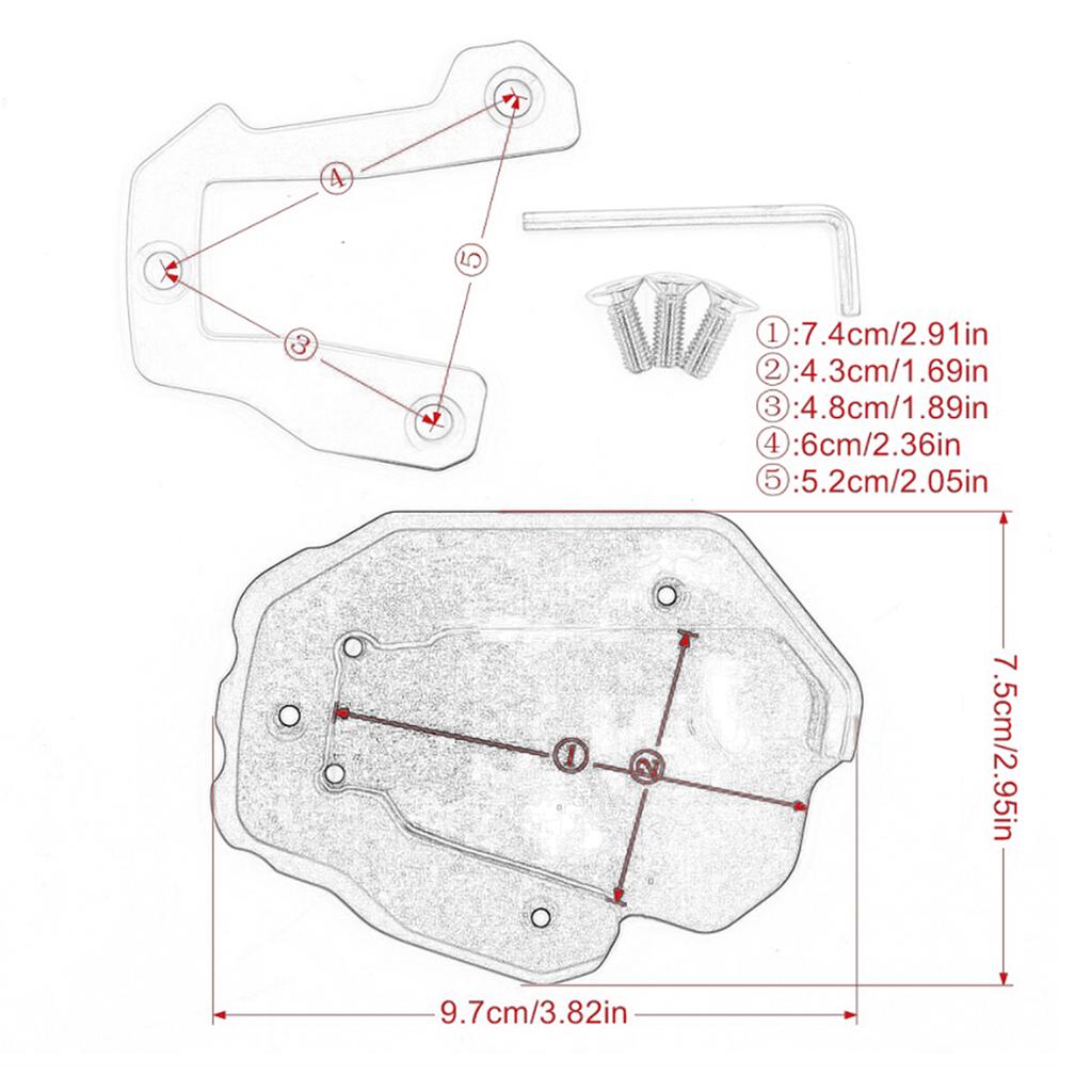 Motorcycle Kickstand Extension Stand Support Plate Aluminium Alloy Replacement for CRF1100L Africa 20192021