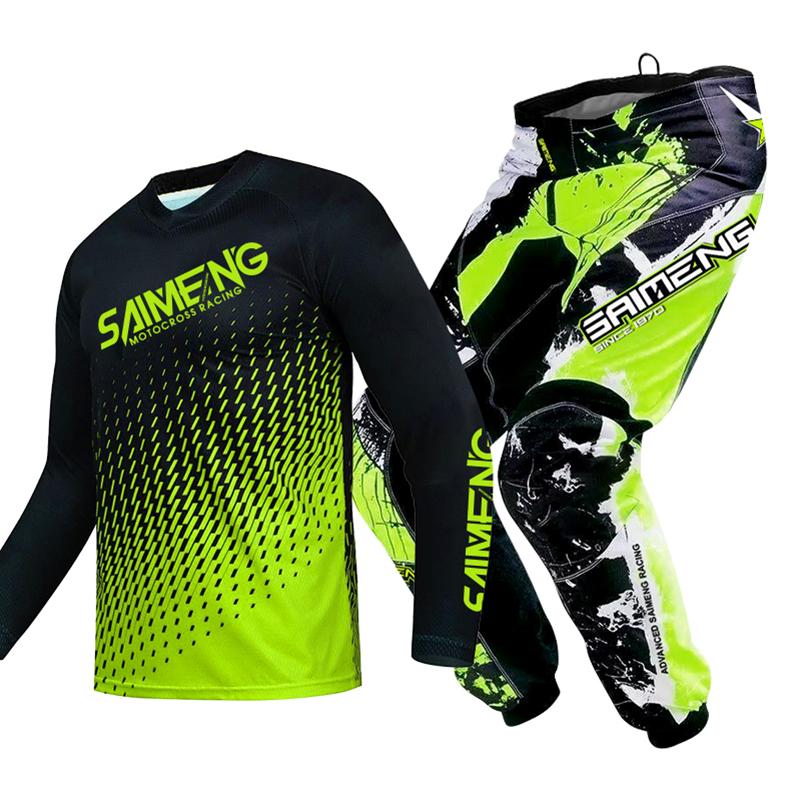 motocross gear set for kids Youth Jersey Pant Kits child green Motorcycle black 3 4 5 6 7 8 9 10 year Off-road suit blue orange Enduro cross boy girl