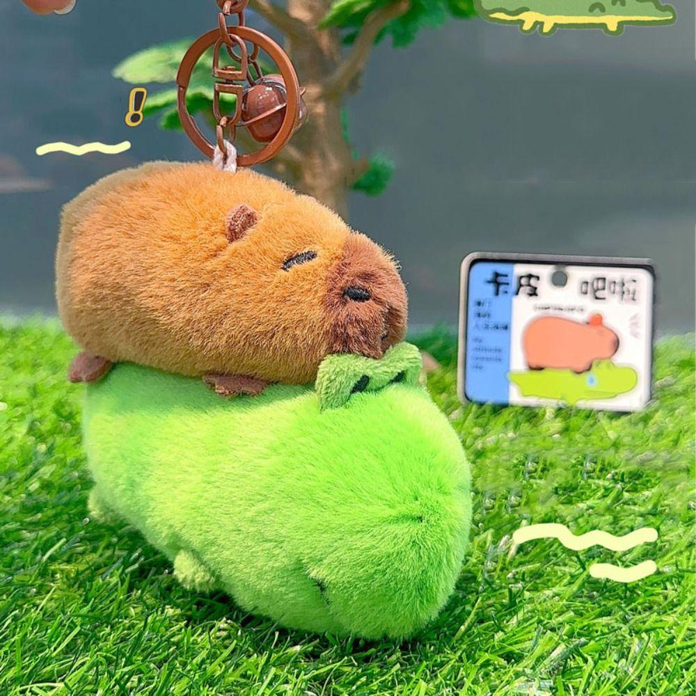Simulation Capybara Capybara Plush Keyring Cloth Doll Capybara Plushie Keychain  Birthday Gift