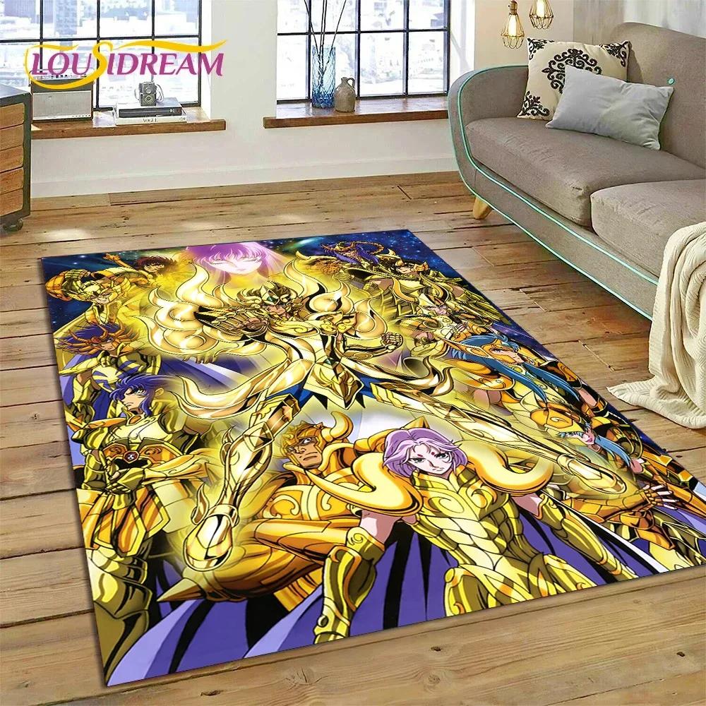 Cartoon Saint Seiya 3D Retro Anime Carpet Rug for Bedroom Living Room Home Sofa Decoration,Children Game Large Decor Floor Mat