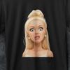 Maglietta meme faccia di bambola, t-shirt grafiche di tendenza, Maglietta meme divertente bambola scioccata, Maglietta bambola disgustata, Maglietta inappropriata, regali per donna