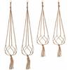 Hangmand Hangende Bloemplant Houder met Sleutelhanger voor Binnen Buiten Decoraties, Set van 4