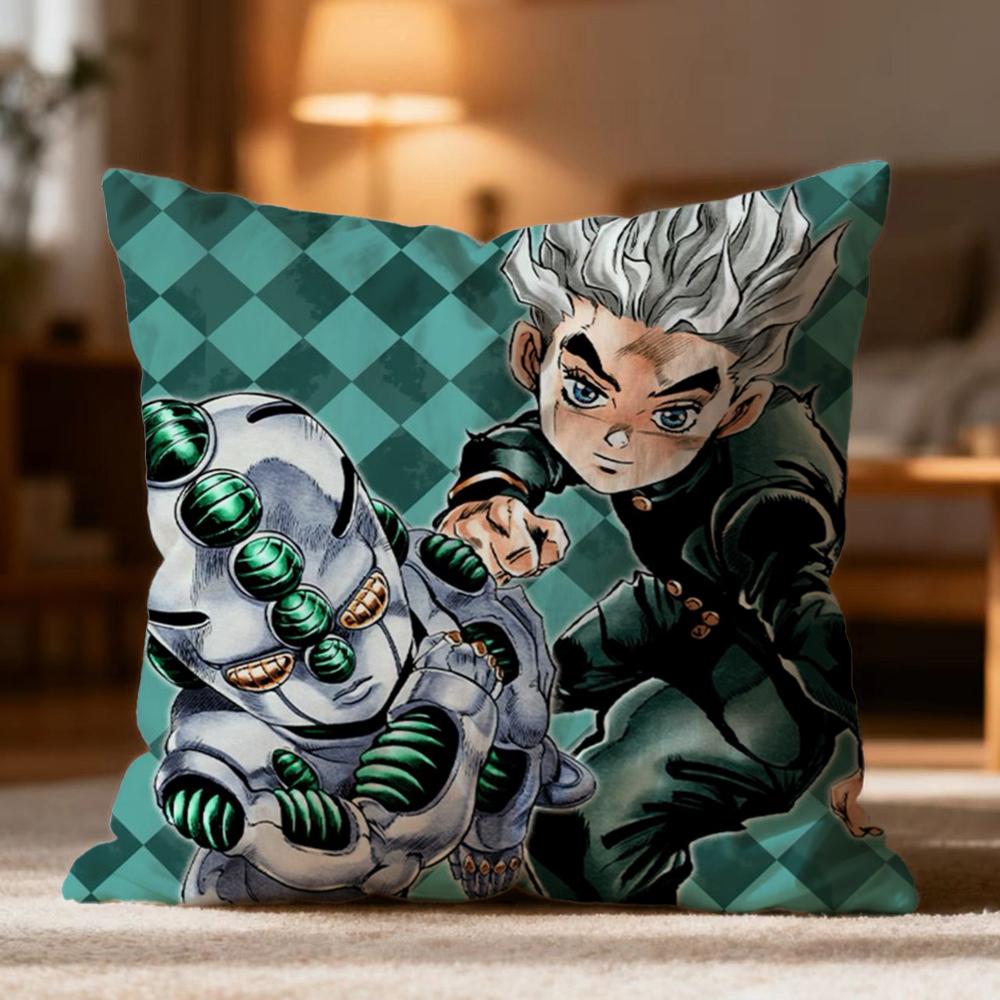 Hot J-JJoJo's Bizarre Adventure Cushion Cover Soft Washable Pillow Case Multi-Scene for Couch Bed Travel Office Use