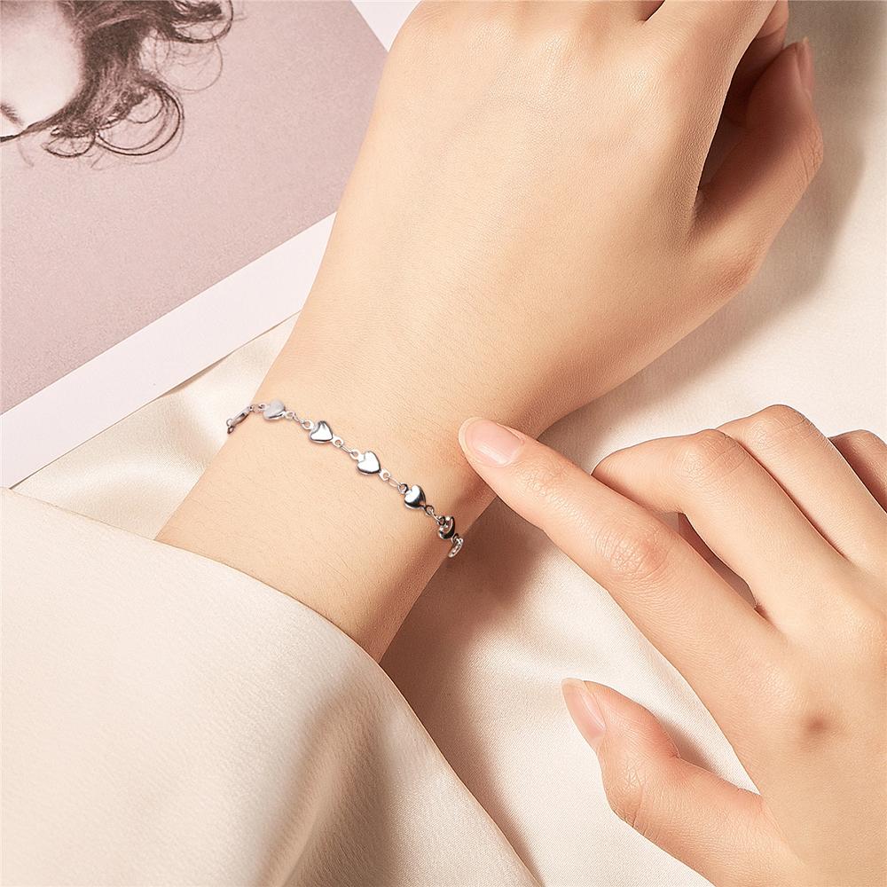 Gold Heart Chain Bracelet for Women Stainless Steel Adjustable Bracelets Summer Jewelry