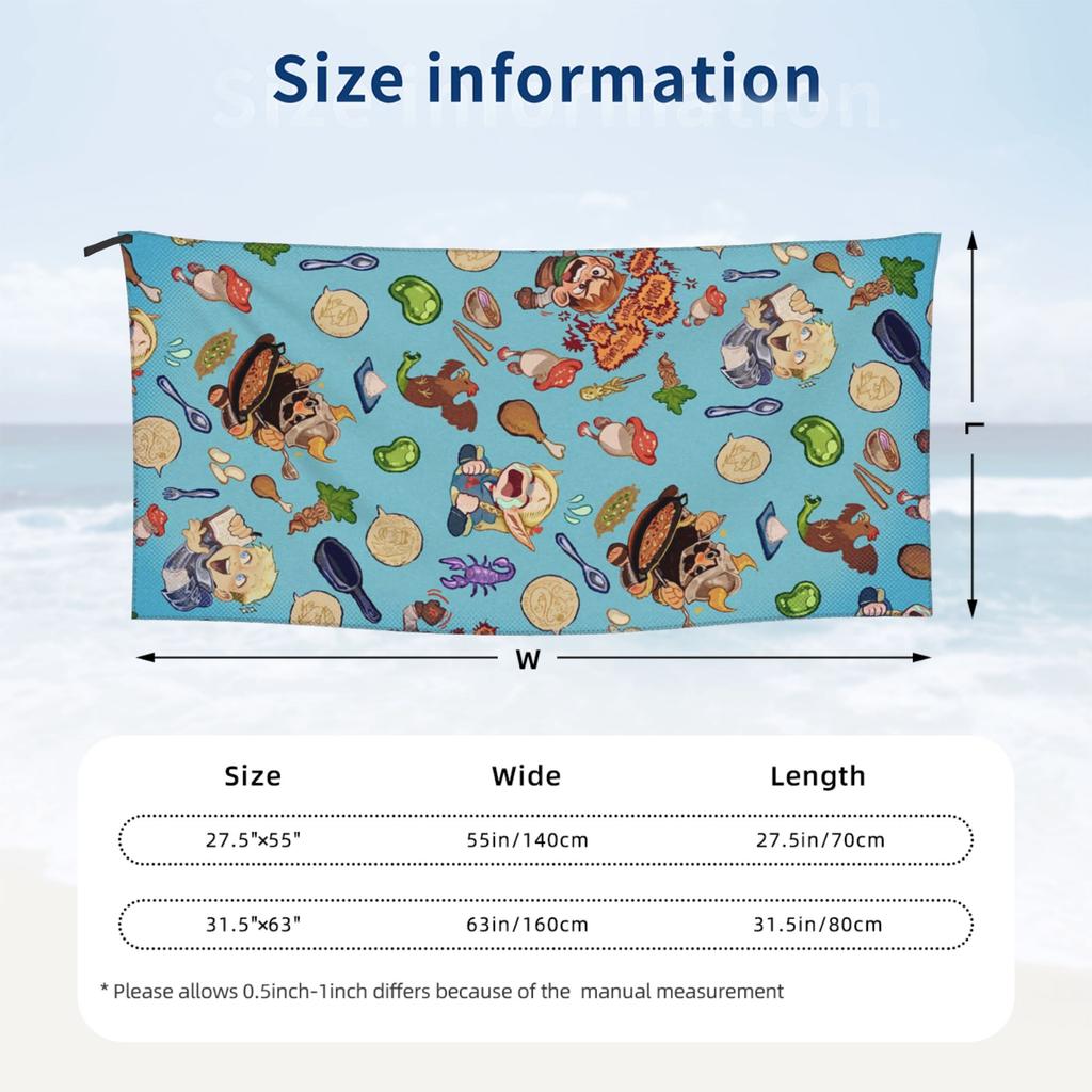 Delicious In Dungeon Beach Towel Soft Microfiber Quick Dry Absorbent Quick Towels For Yoga