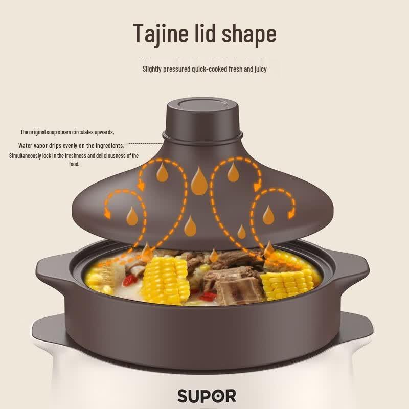 Supor 5L Electric Ceramic Stew Pot CN plug (adapter included)