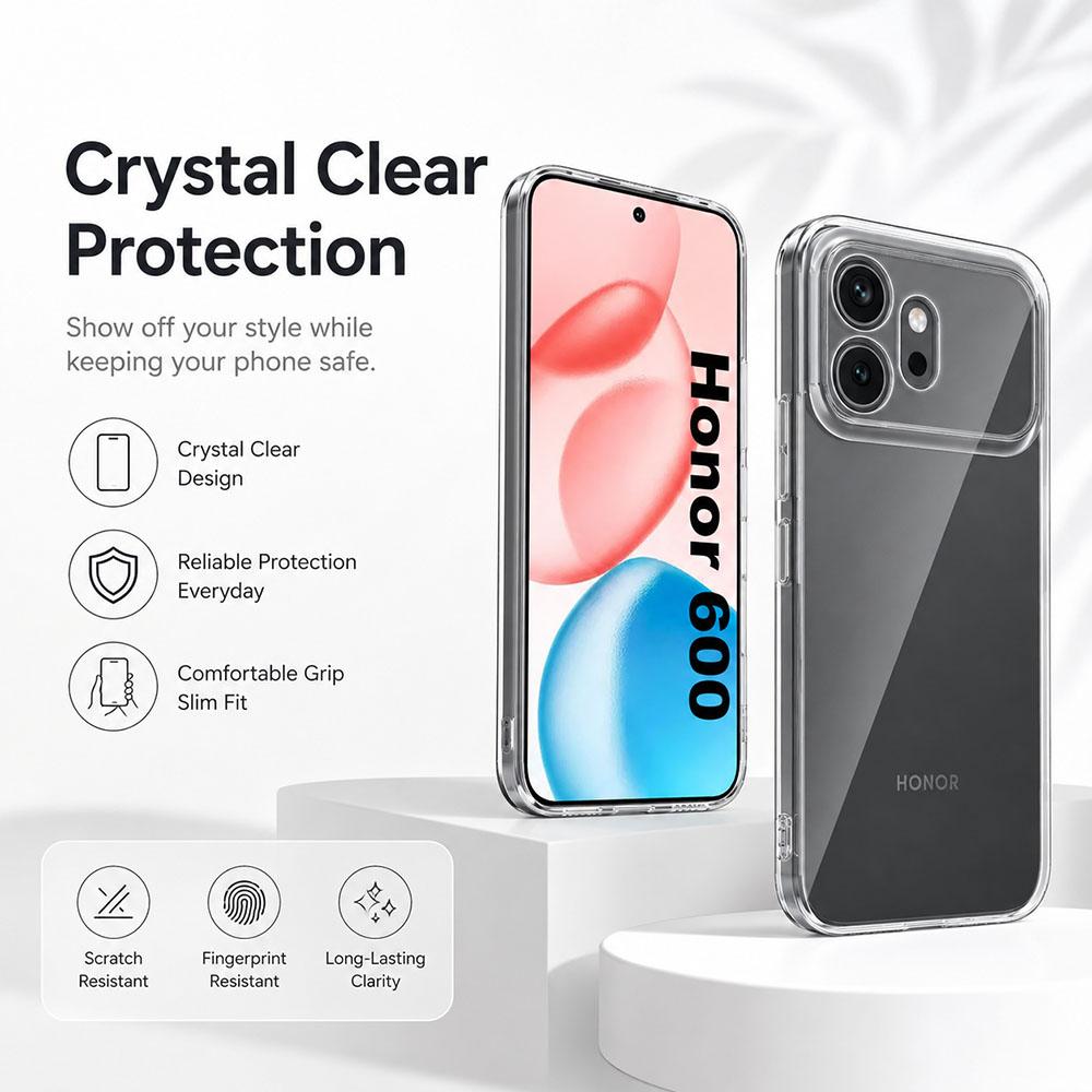 Ultra Thin Clear TPU Silicone Case for Honor 600 400 200 Lite Pro 5G Shockproof Anti-Yellow Protective Cover