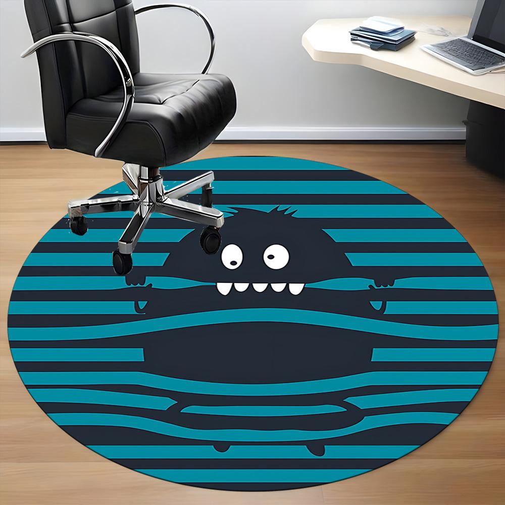 1PC Monster Stripes Office Round Area Rug, Mat Suitable For Office, Under Office Chairs Bedroom Living Room Home Decor, Room Deco