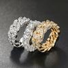 Cuban Link Ring for Women Hiphop Mens Rings Zircon Gold Finger Accessories Hippie Jewelry OHR021