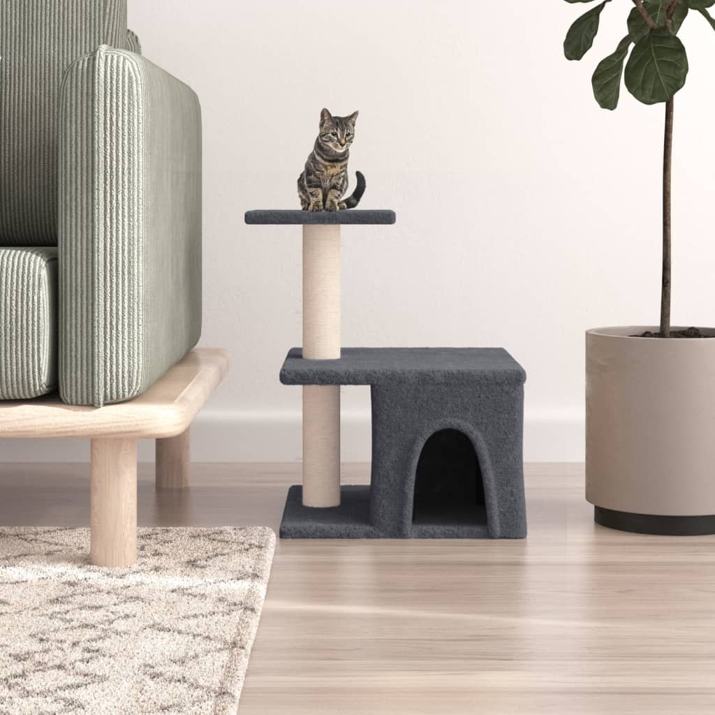 Cat Tree with Sisal Scratching Posts Dark Grey 48 Cm