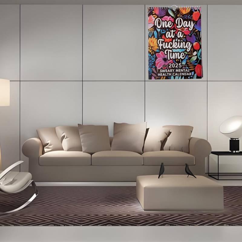 2025 Mental Health Calendar 12 Months Spiral Wall Calendar Living Room Decor